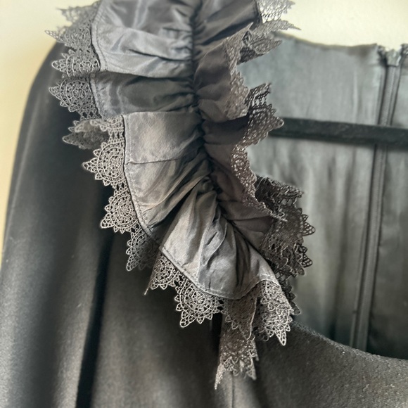 Etro Black Midi Dress with Ruffle Detail - Picture 6 of 10